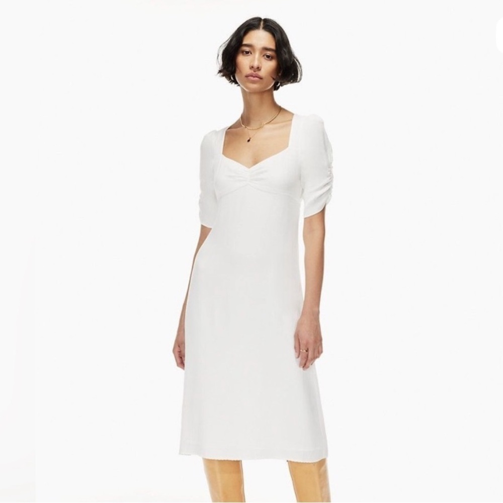 Wilfred Baudelaire Classic Summer Puff Sleeve Dress white dress for the bride